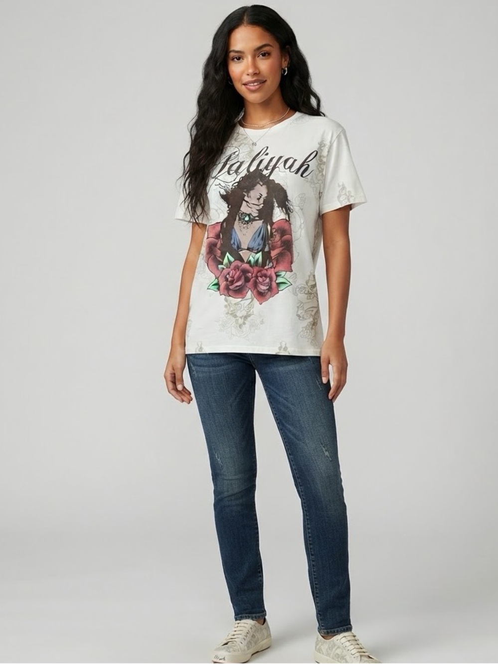 Aaliyah Graphic T-Shirt with Artistic Design
